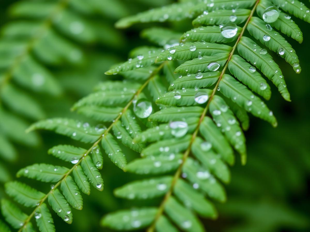 Ferns with dew
